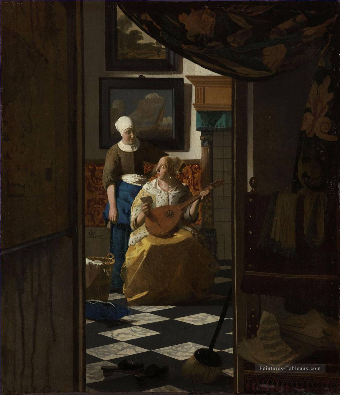 La lettre d’amour baroque Johannes Vermeer Peintures à l'huile